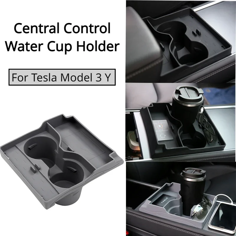 

Water Cup Holder for Tesla Model 3 Y Center Console Card Slot Fixing Limiter Mounts Organizer Storage Box Interior Accessories