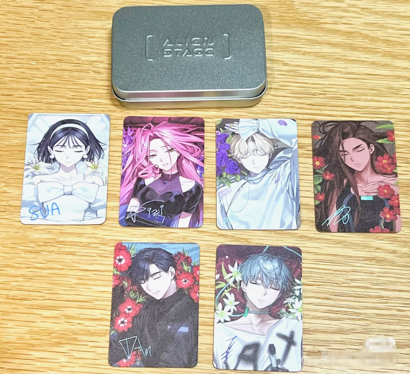 2025 ใหม่ในสต็อกAlien Stage San Yue Shouอย่างเป็นทางการการ์ดDrowing Bloom/Love Hate & Fruityหัวใจ/โศกนาฏกรรมบนStageในS