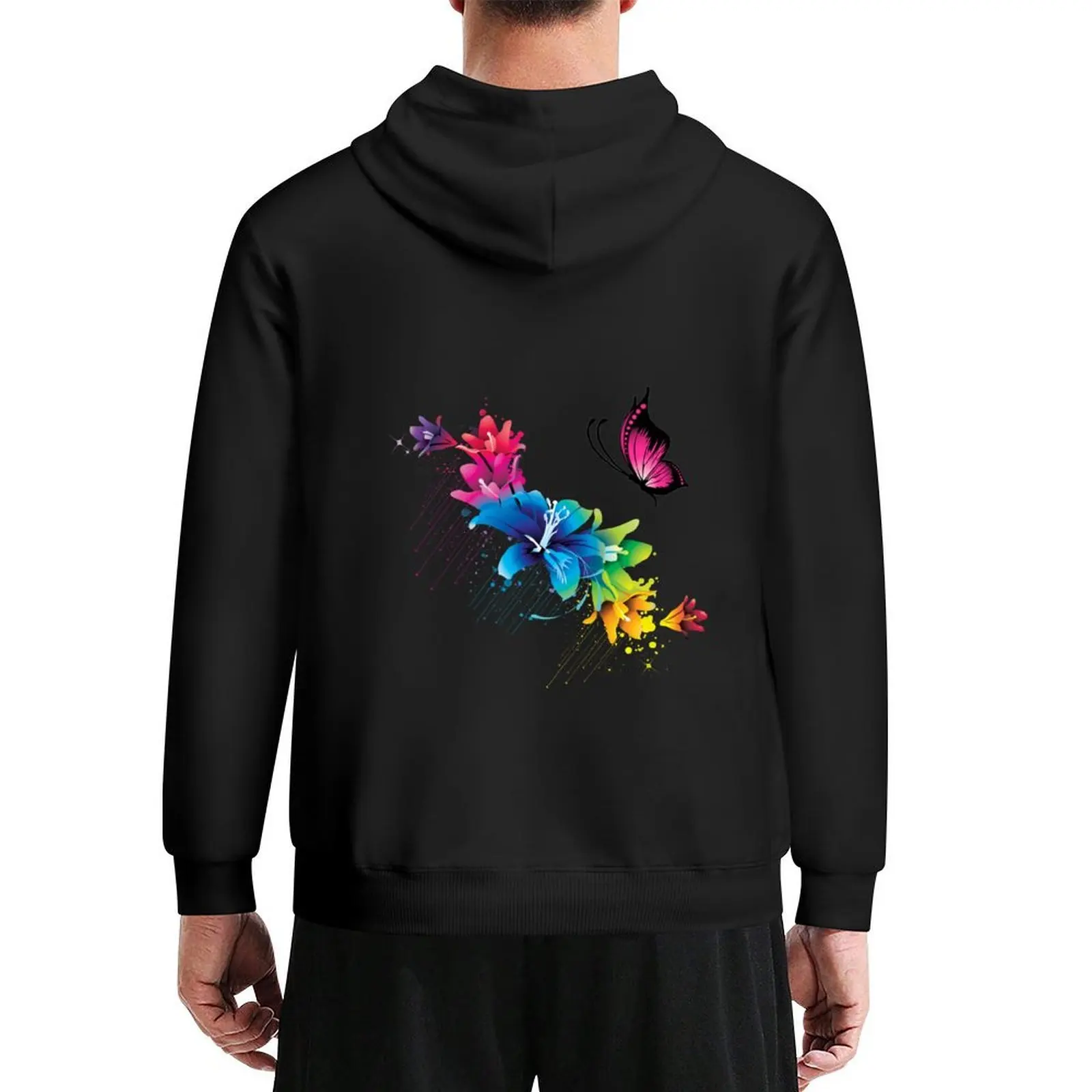 

Butterfly and Flower Hoodie anime clothes autumn clothes mens designer clothes mens hoodie men