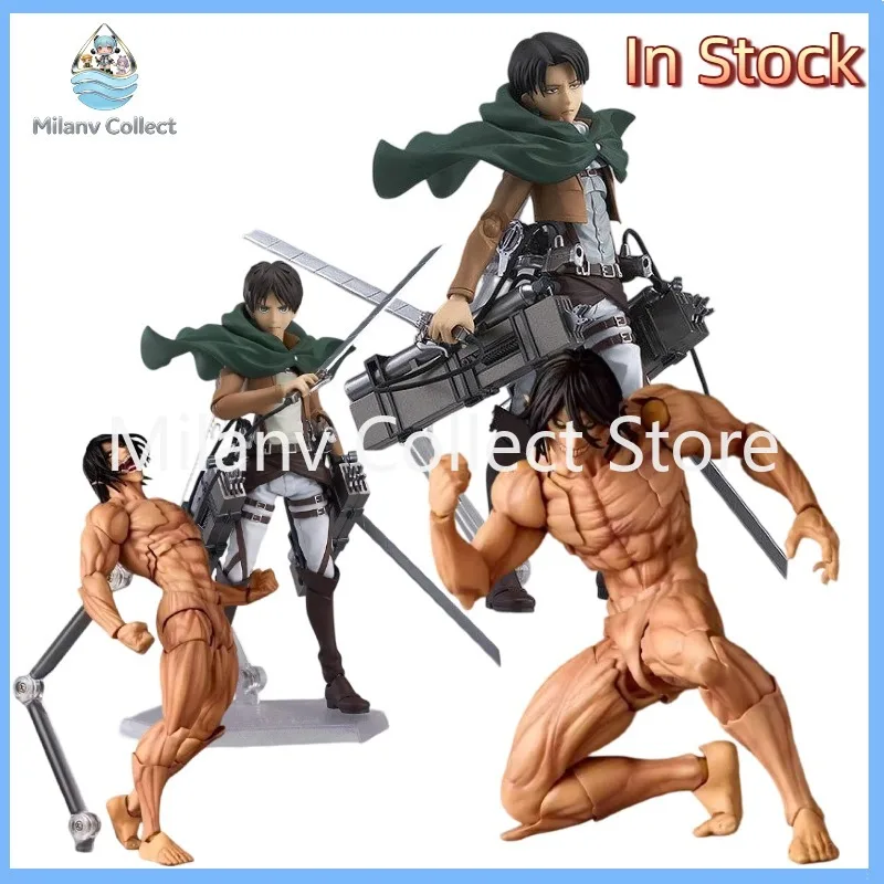 

In Stock Attack On Titan 1/12 Articulated Action Figure Eren Mikasa Levi Erwin Smith Anime Collectible Model Toy Gift