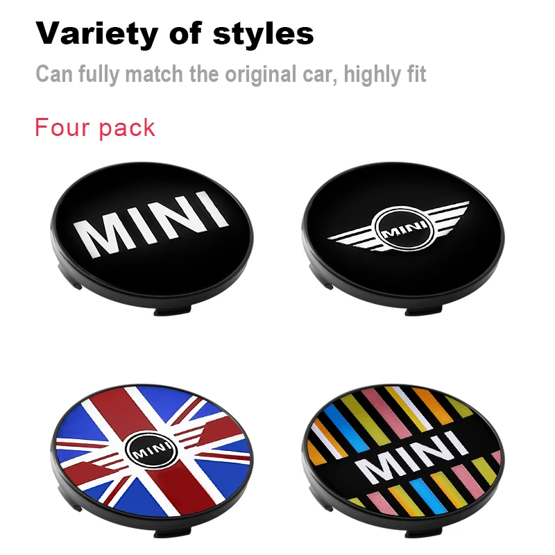 4pcs 56MM/60MM Aluminum Car Wheel Center Hub Cap Stickers Badge For MINI Cooper F54 F55 F56 R56 R60 Roadster Clubman Coupe