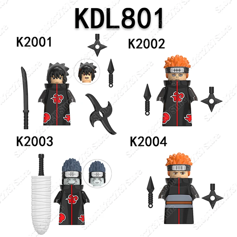 اللبنات الصغيرة KDL801 Uchiha Sasuke Hoshigaki Kisame عمل الشكل تجميعها اللبنات لعبة عيد ميلاد الأطفال الهدايا