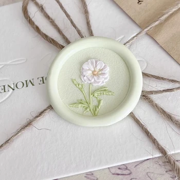 Peony fire seal copper head multi-layer special-shaped frosted embossing children&#x27;s DIY toy scrapbook envelope invitation wax seal stamp