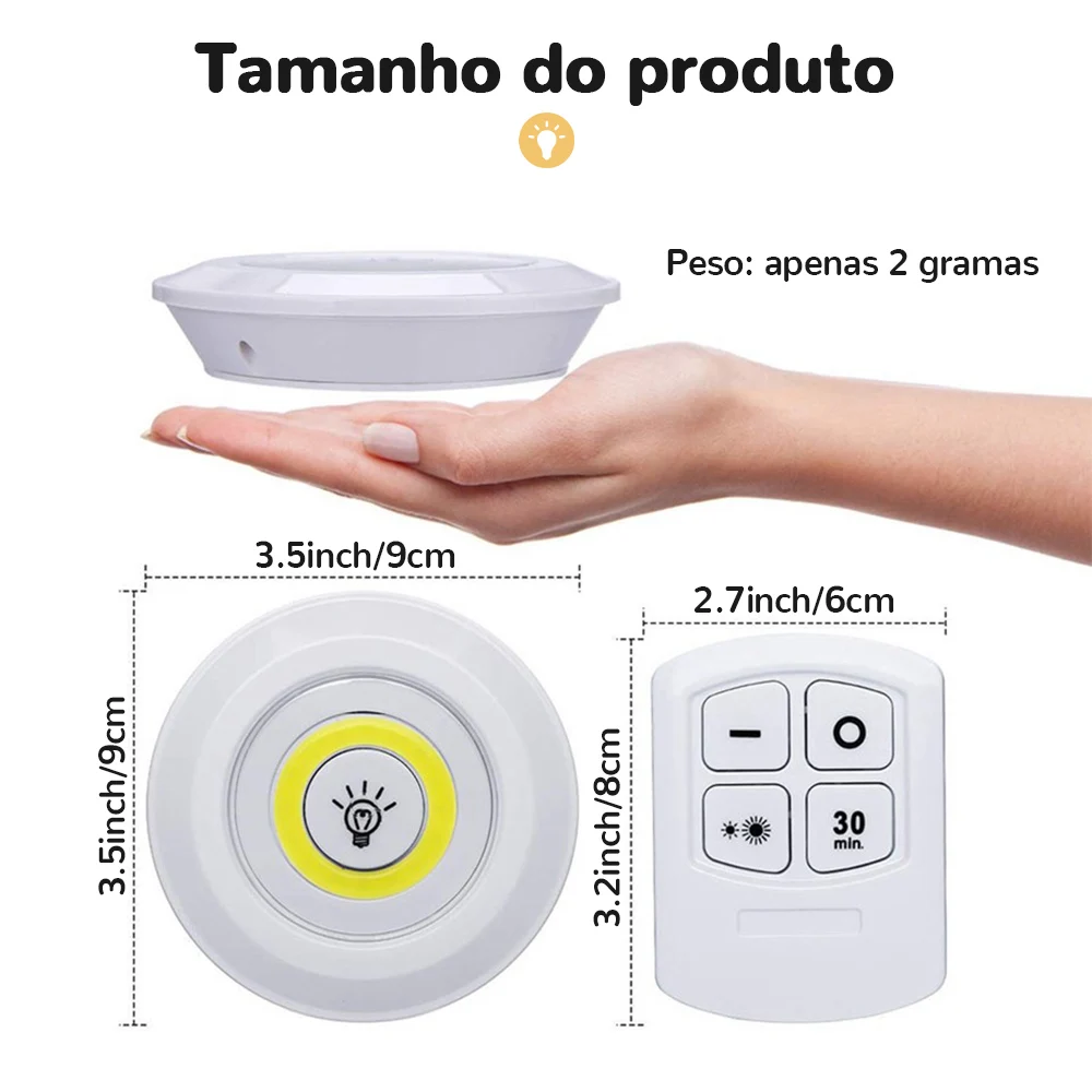 LED Under Cabinet Light Wireless Remote Control Dimmable Wardrobe Home Bedroom Kitchen Closet Light 3W Super Bright Night Light