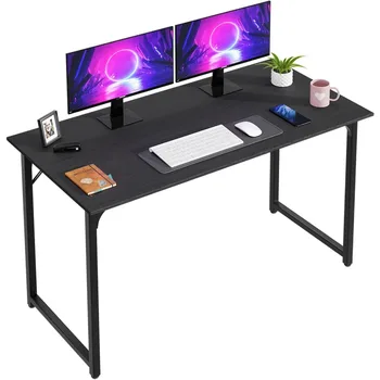 Image 47 in Computer Desk Gaming Desk Multi-Function Writing Table Student Art Modren Simple Style PC Wood and Metal Desk Workstation