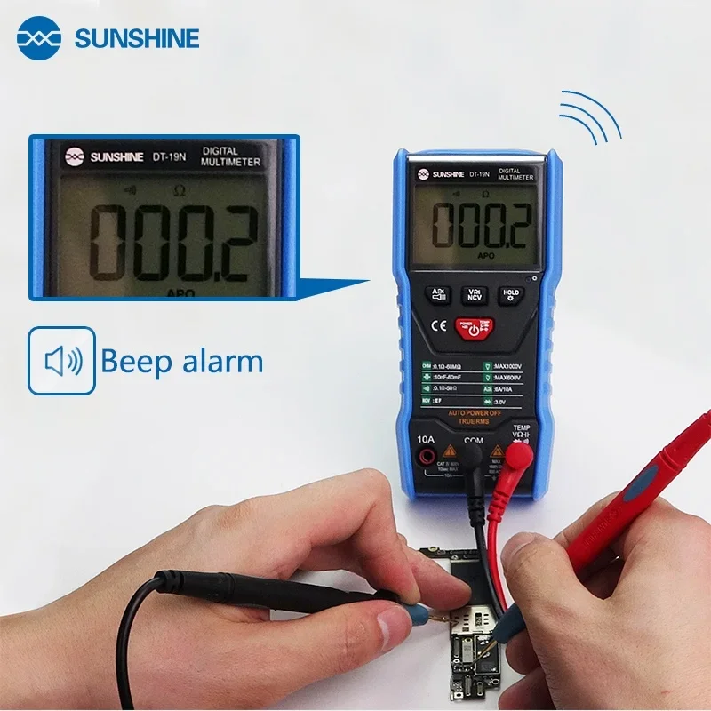 高精度デジタルマルチメータ,携帯電話,AC, DC,電流計,電圧計,ツール,SUNSHINE-DT-19N