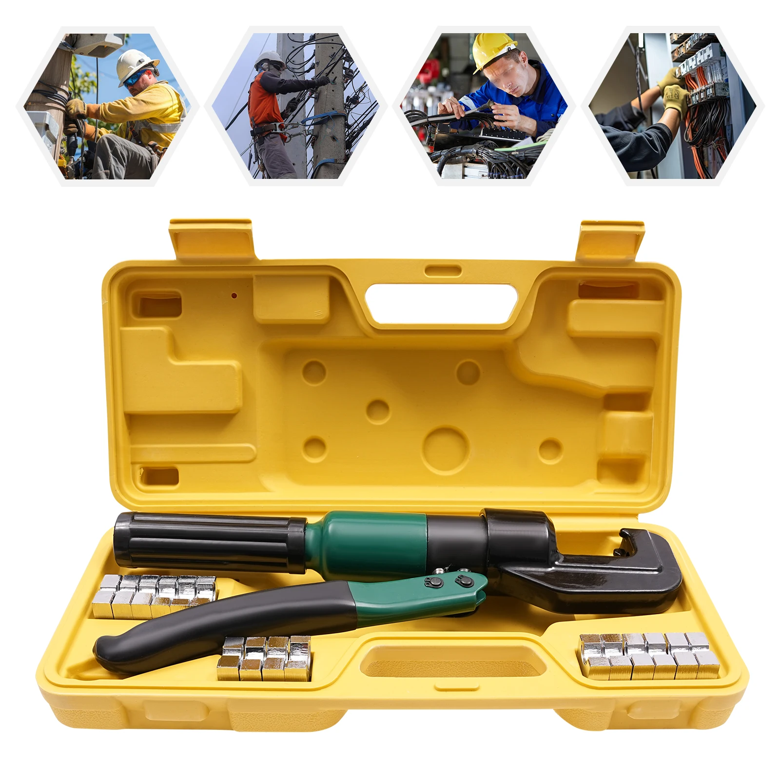 10 Ton Hydraulic Wire Battery Cable Lug Terminal Crimper Crimping