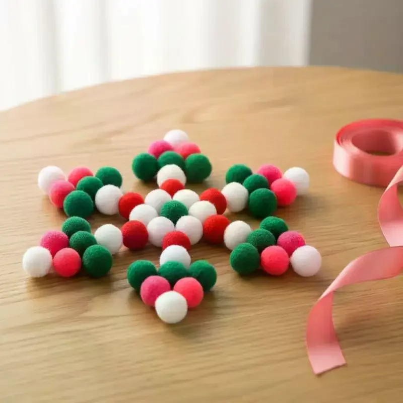 50pcs/Pack Multicolored Polyester Wool Pom Poms Balls DIY Handmade Jewelry Accessories