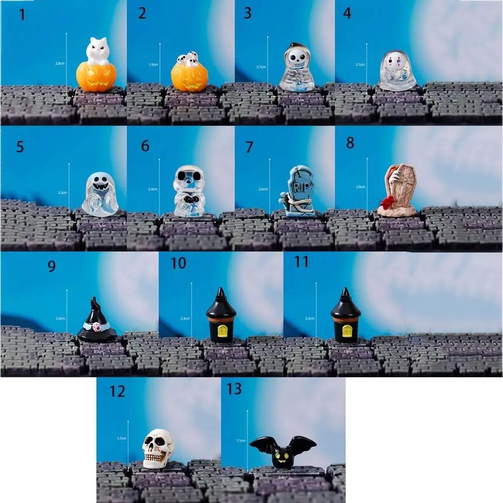 만화 마이크로 조경 할로윈 크리스탈 공 수지 휴대하기 쉬운 수지 얼굴없는 유령 미니 호박 수지 장식품 홈 장식