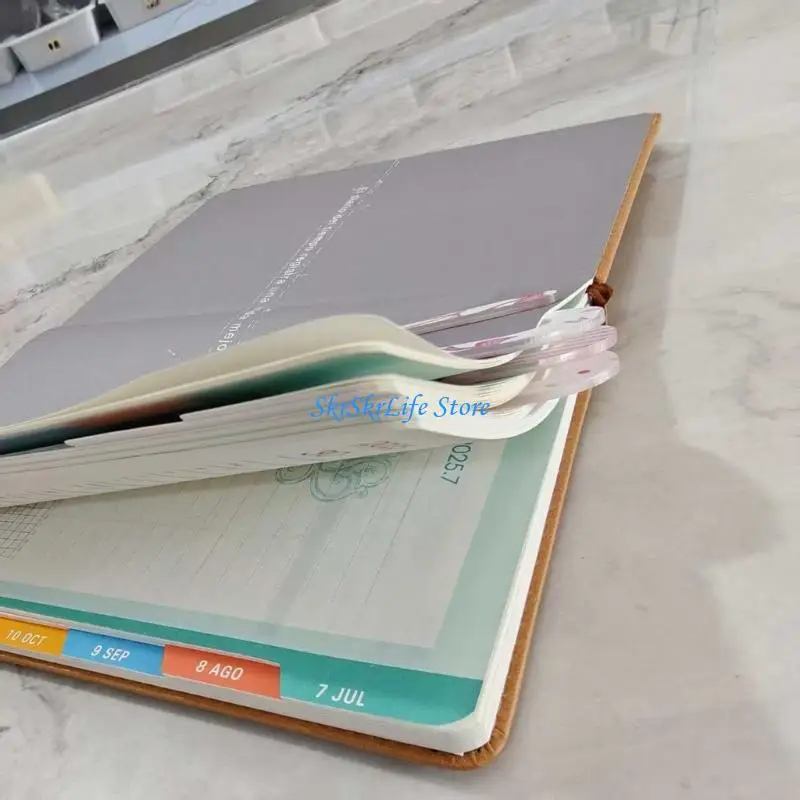 E65E 10Pcs Large Acrylic Paperclip Bookmarks Decorative Page Marker Clip Document Organiser Clip For Notebook Journal Planner