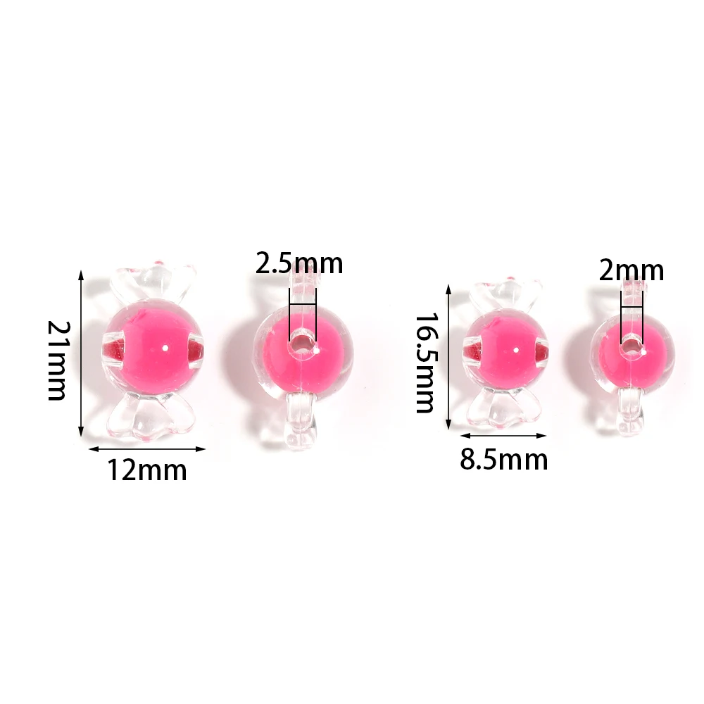 50-100pcs/lot Transparent Colorful Candy Acrylic Beads Loose Spacer Beads For DIY Jewelry Making Bracelet Necklace Accessories - view 3