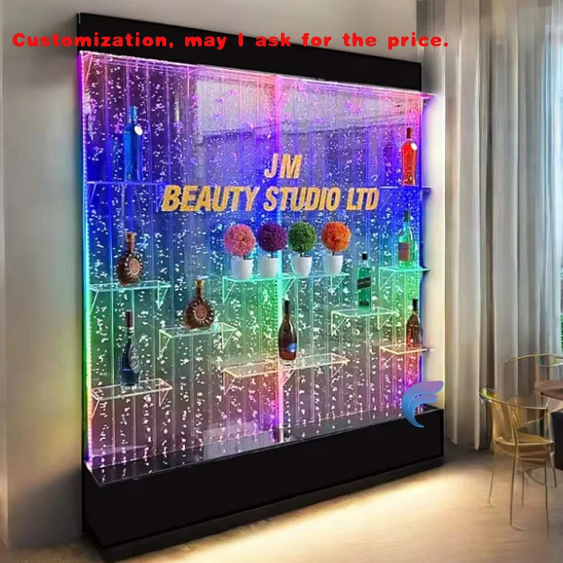 

На заказ.Новый дизайн, акриловая настенная панель с пузырьками для аквариума, светодиодная перегородка для комнаты, барные полки, прибрежный стиль, гравировка с принтом Mov