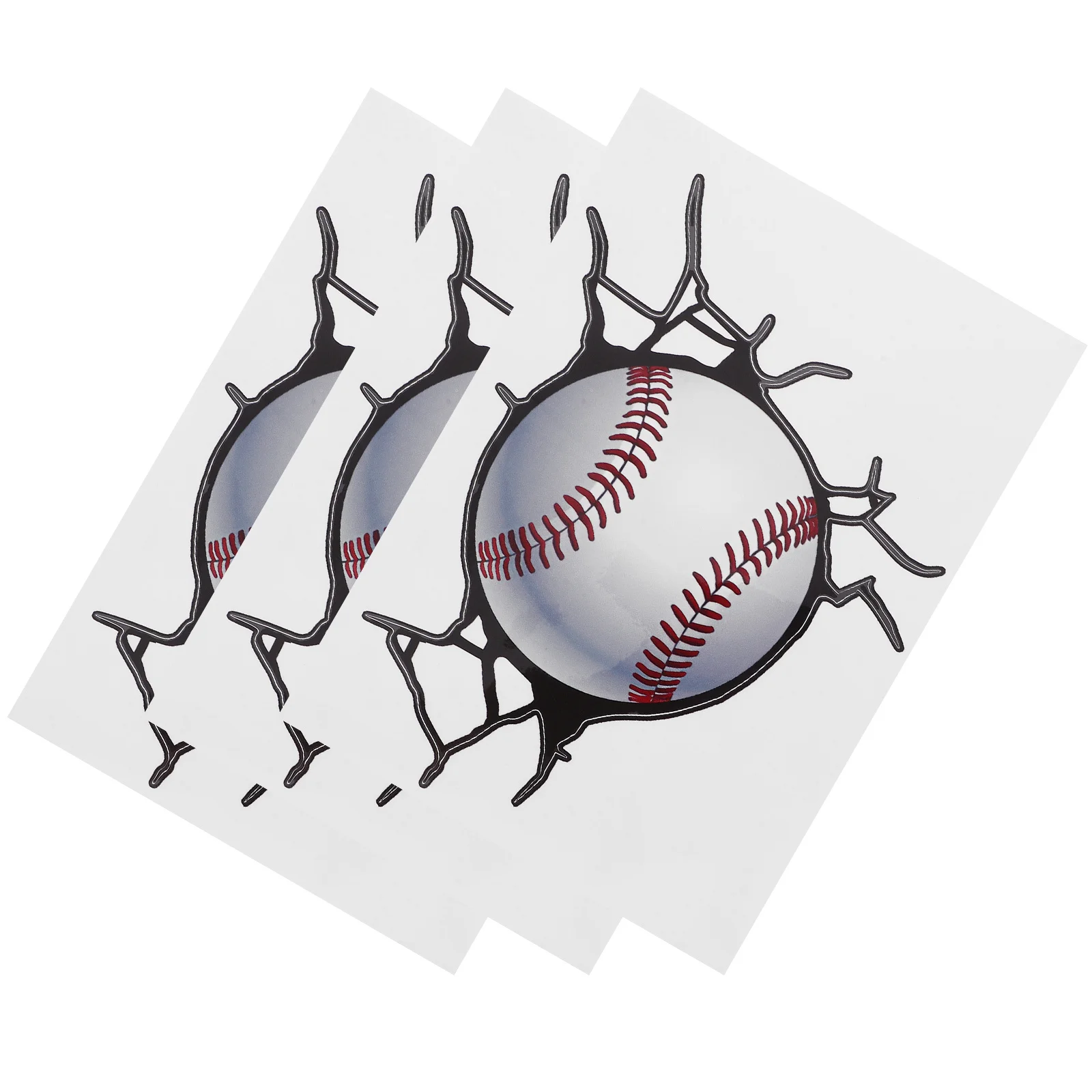 

Baseball Sticker Cartoon Baseball Decal Self-Adhesive Removable Sports Wall Art For Bedroom Fitness Room Living Room Decor