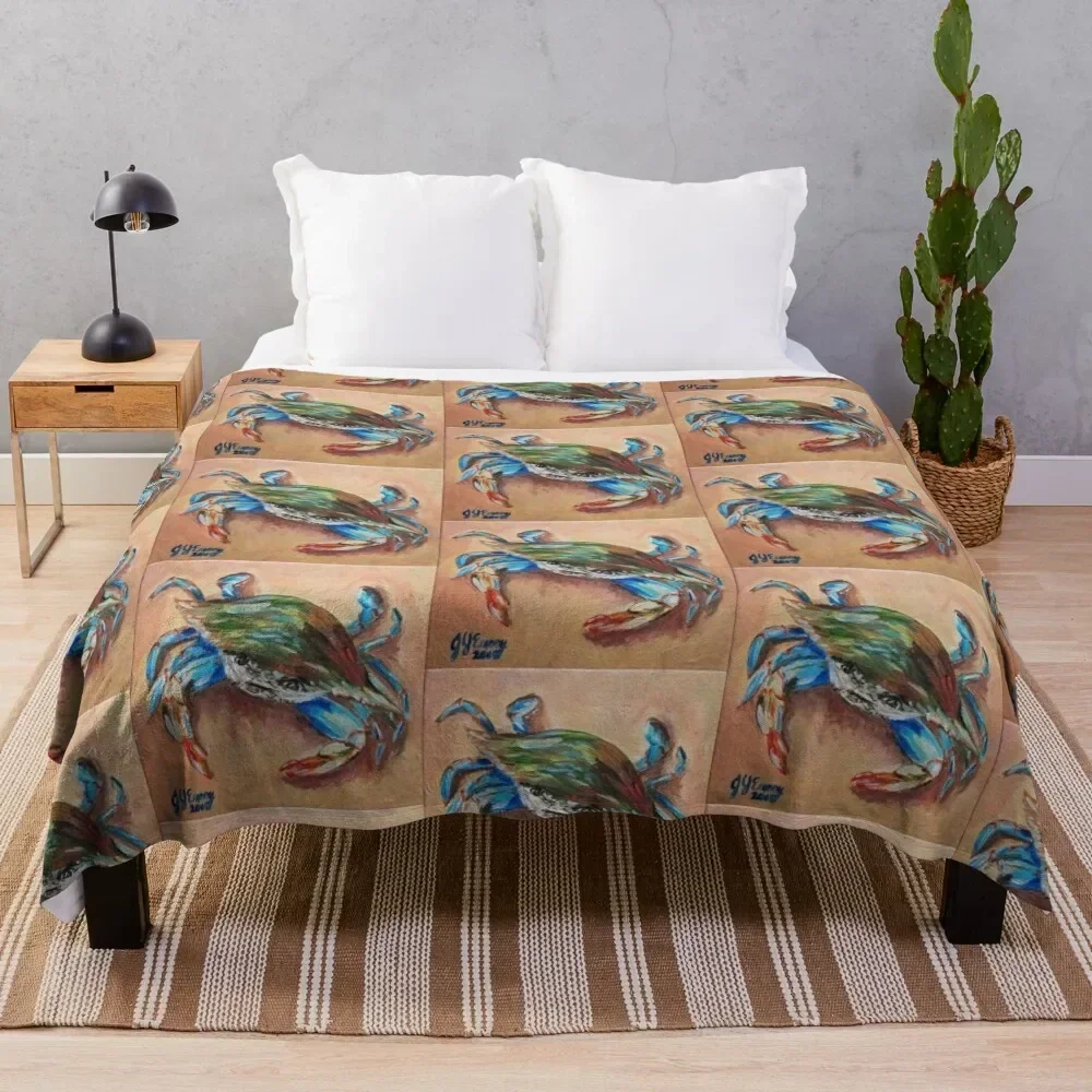 

Blue Crab Throw Blanket Stylish Couch Blanket for Home Living Room