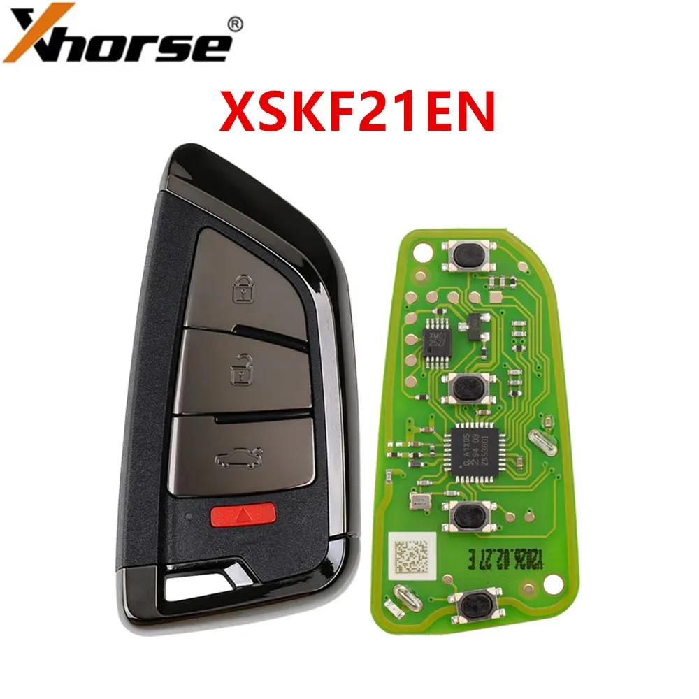 1/3/5PCS Xhorse Smart Remote Key Memoeial Knife Style II 4 Buttons Shiny Black Color XSKF21EN