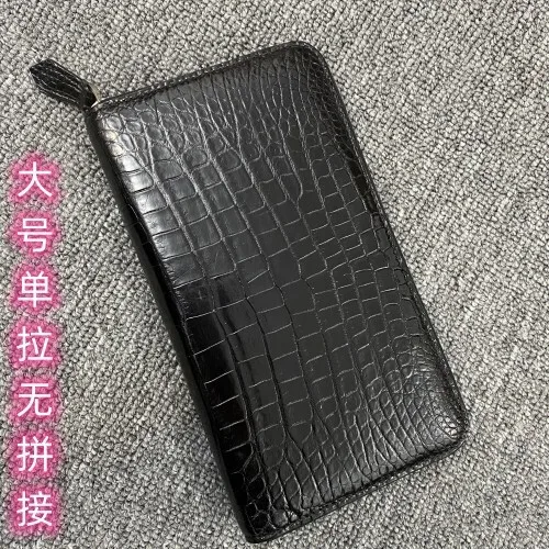 

New Non Splicing Crocodile Handbag Leisure Wallet With Large Capacity Trendy Long Men Genuine Leather Wallets Men Card Bag Purse