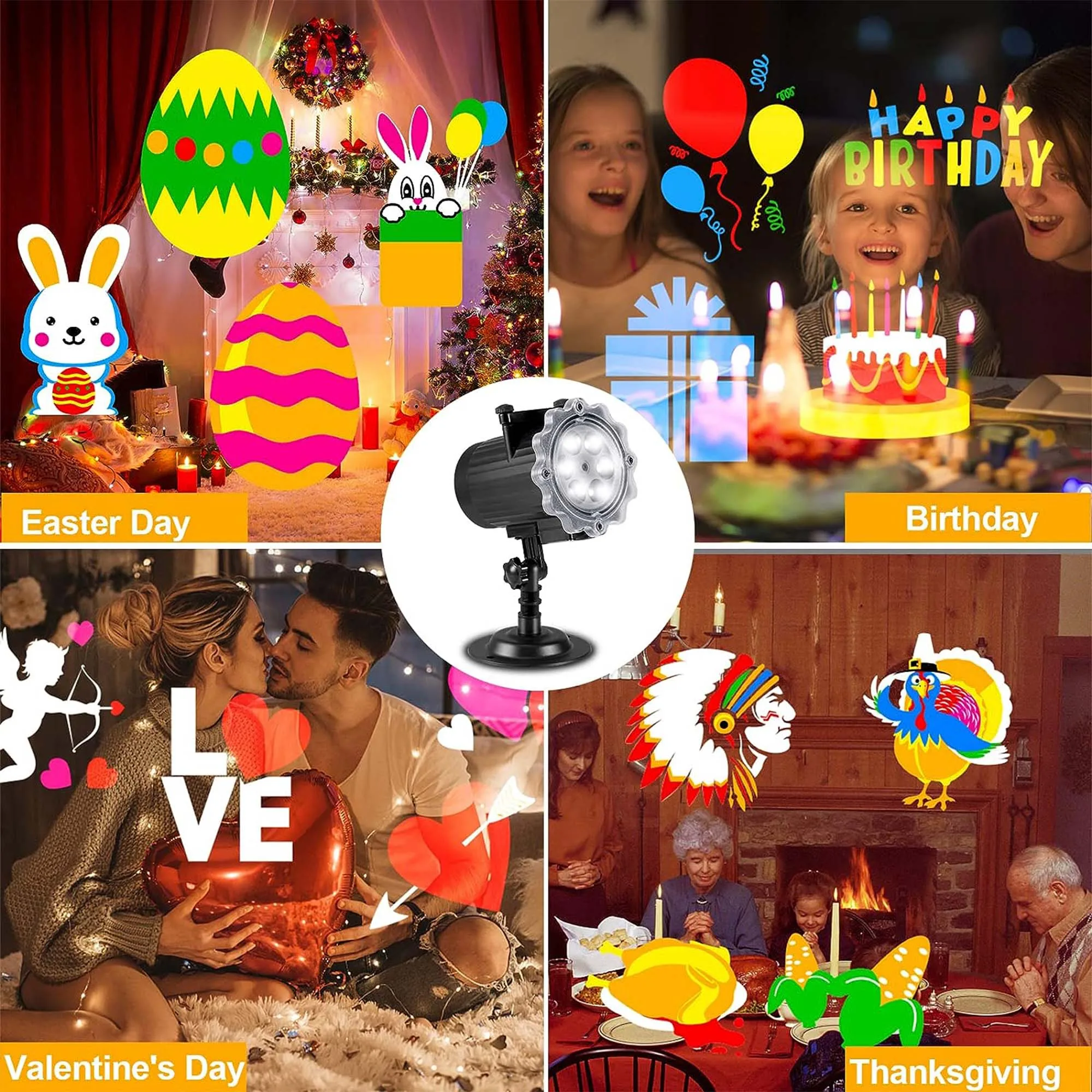 Świąteczne lampki projektorowe w kształcie płatków śniegu, lampki LED w kształcie płatków śniegu z pilotem do dekoracji świątecznych, na imprezy, patio i do ogrodu.