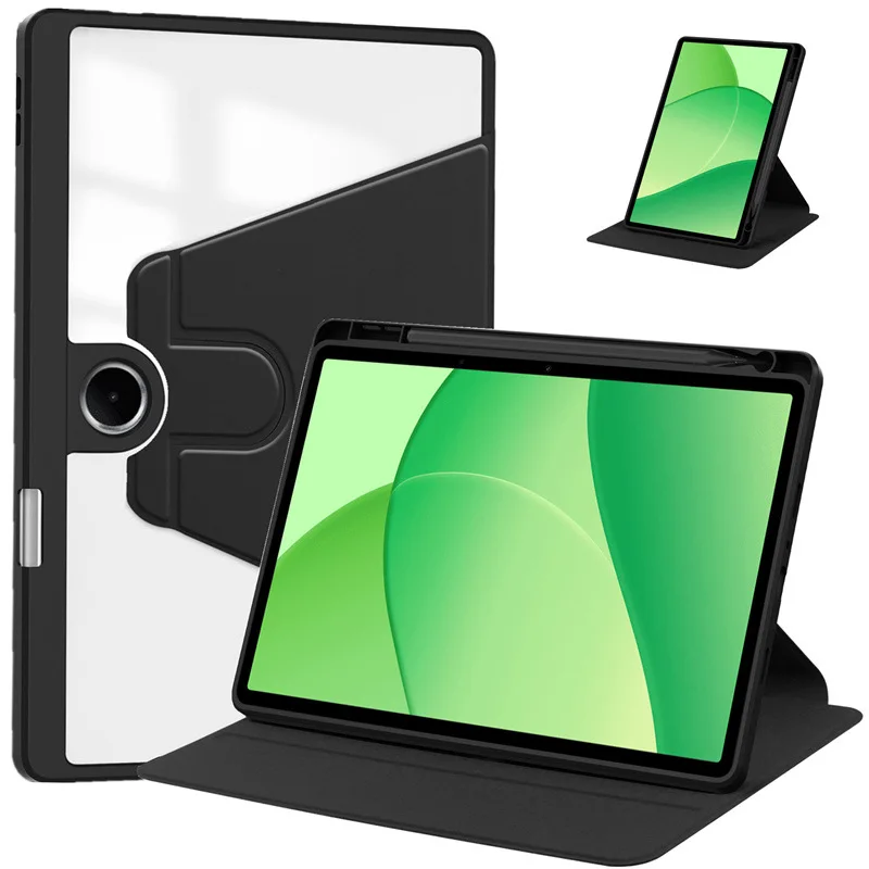

Вращающийся на 360 градусов чехол для OPPO Pad SE 11 дюймов 2025 OPD2417, акриловая прозрачная задняя крышка с держателем для карандашей, чехол для Oppo Pad se 11 дюймов, чехол для планшета