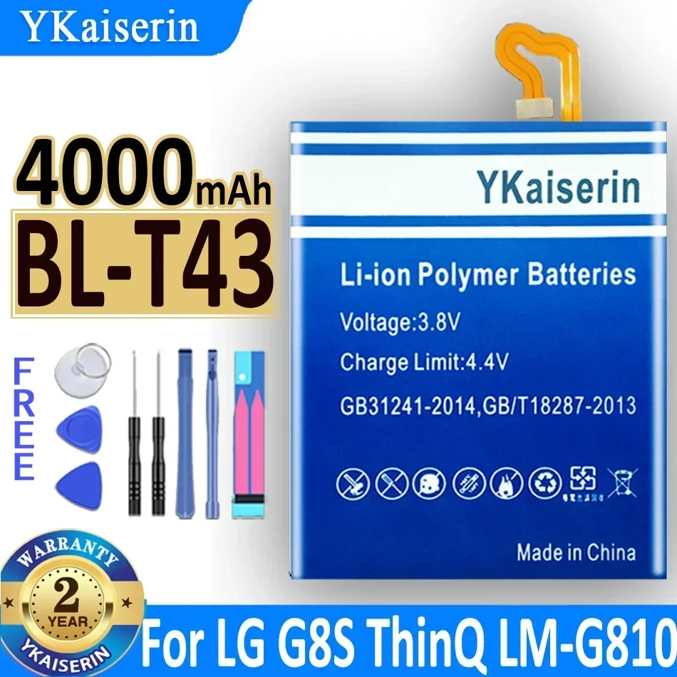 4000mAh YKaiserin Battery BL-T43 for LG G810, G8S ThinQ, G8S ThinQ Global, LMG810EA, LMG810EAW, LM-G810EAW Bateria