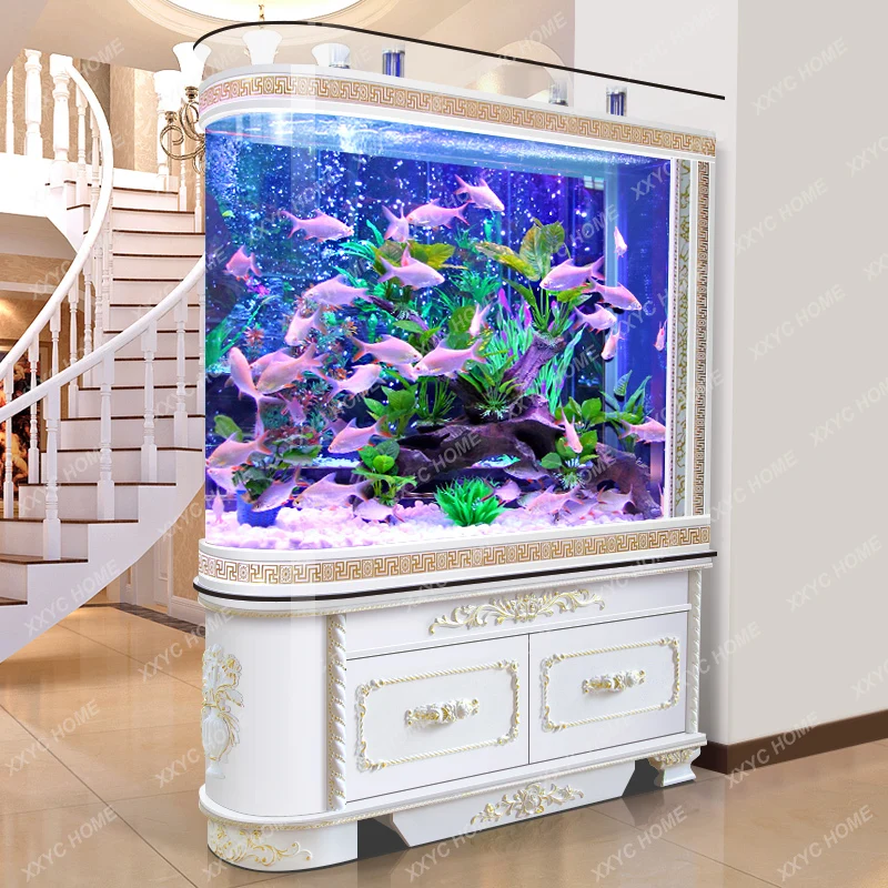 

Fish Tank Aquarium Living Room Glass Ecological Medium and Small Screen Hallway Partition