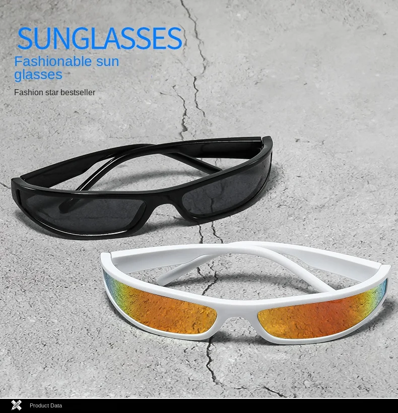 Retro Schmale Rechteckige Y2K Sonnenbrille 2026 Trend Marken-Wrap-Sportbrille für Männer und Frauen Radfahren Autofahren UV400 Punk Eyewear – Detail 1