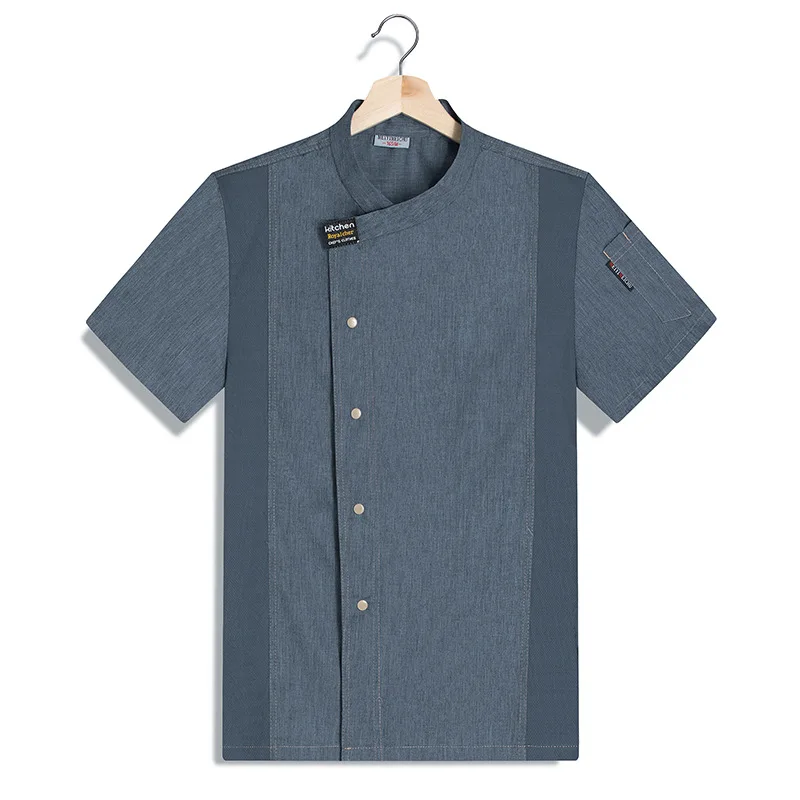 ホテルレストラン厨房作業服半袖シェフジャケットベーカリーペストリーシェフサマーホワイトキッチンコート