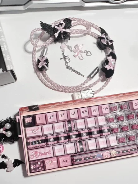 Custom 8k Rgb Aviator Cable Single-crystal Copper Magnetic Axis Mechanical Keyboard Cable Desktop Decorative Accessories
