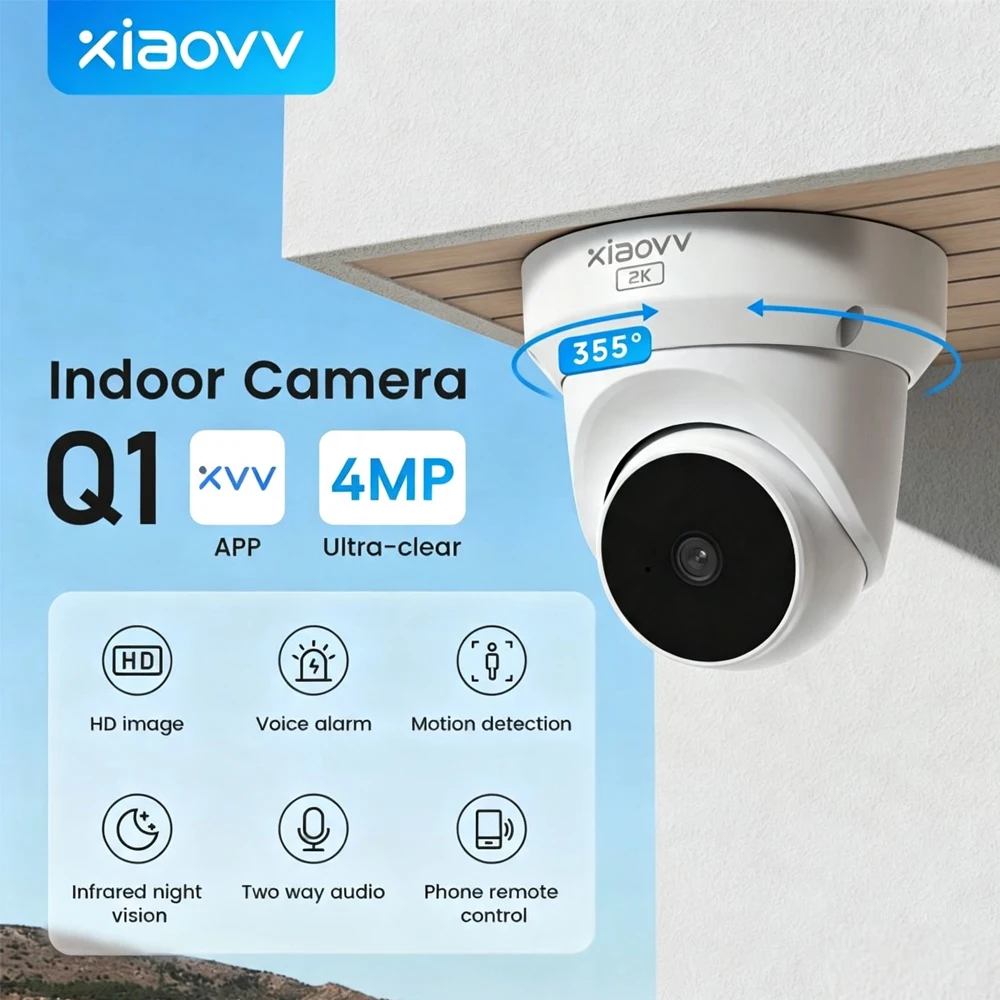 4MP WiFi IP Camera Indoor Smart Home AI Detect Automatic Tracking  Home CCTV Video Surveillance Security
