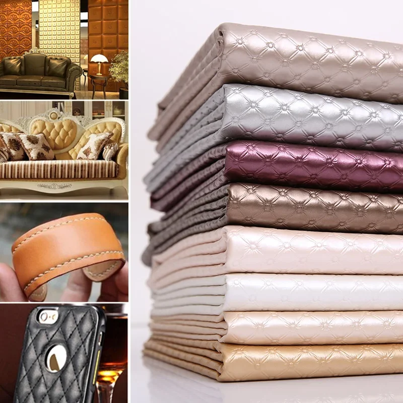 100x138cm Artificial Synthetic PU Leather Fabric For Diy Background Wall Sliding Door Bedhead Upholstery Decor Material