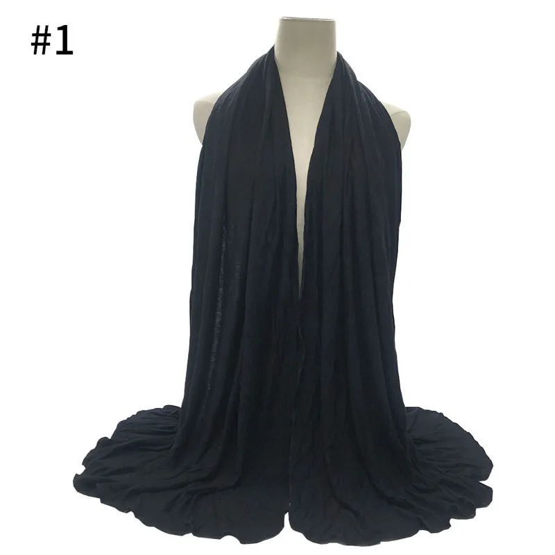 Ramadan Oversized Modal Cotton Jersey Hijabs Women Long Muslim Shawl Scarf Plain Soft Turban Head Wraps Abaya Islamic 180*85Cm