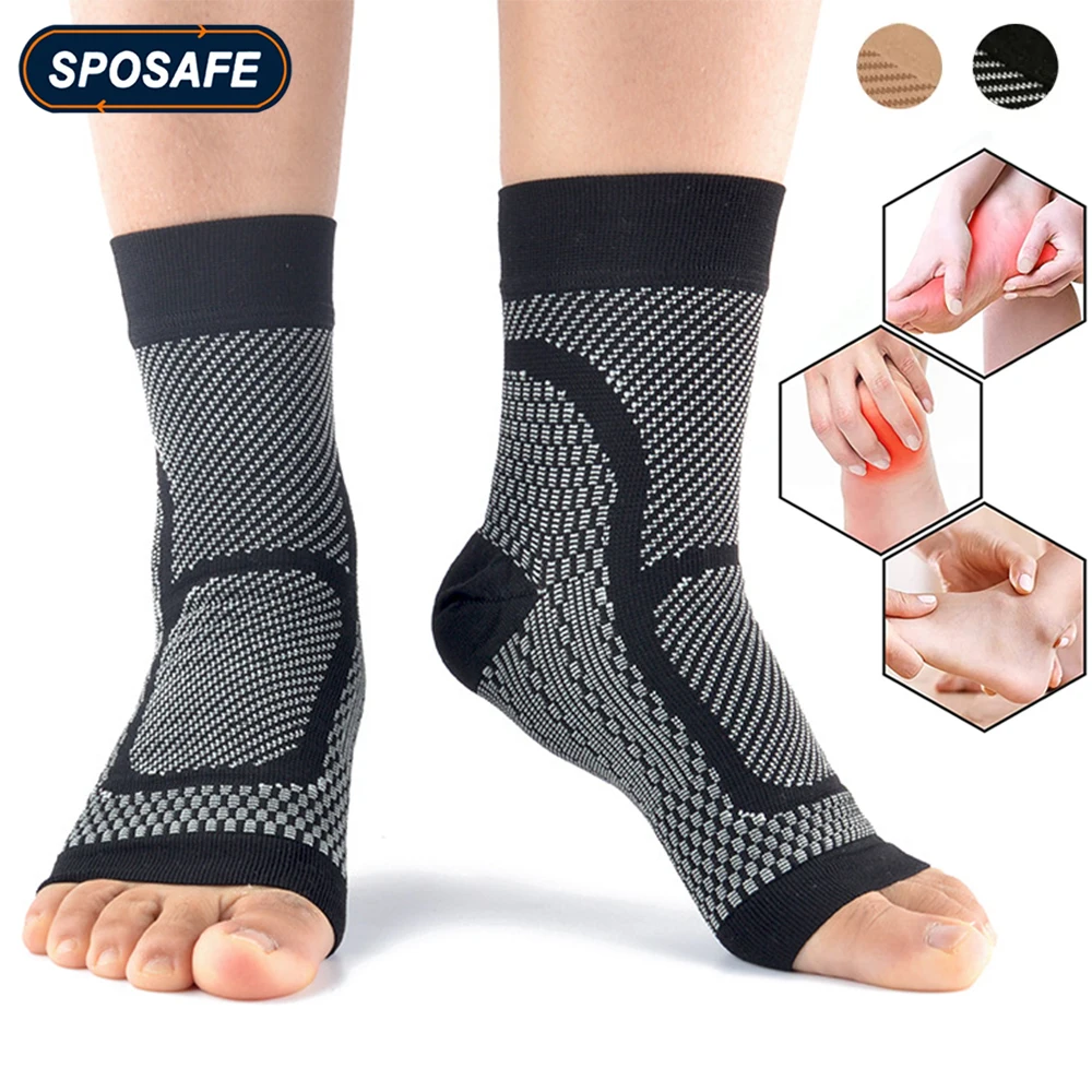 1Pair Plantar Fasciitis Compression Ankle Brace Sock Sleeves Men Women Foot Arch Support, Heel Pain, Achilles Tendonitis Relief