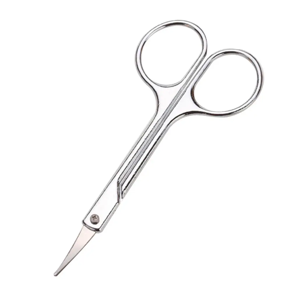 Curved Cuticle Scissors with Rubber Sleeve Stainless Steel Eyebrow Trimmer Professional Hair Scissors for Trimming Hangnail