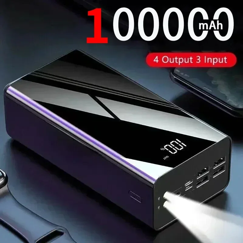 Power Bank 100000mAh Portable Fast Charging PowerBank 100000 mAh 4 USB PoverBank External Battery Charger For Xiaomi Mi 9 iPhone