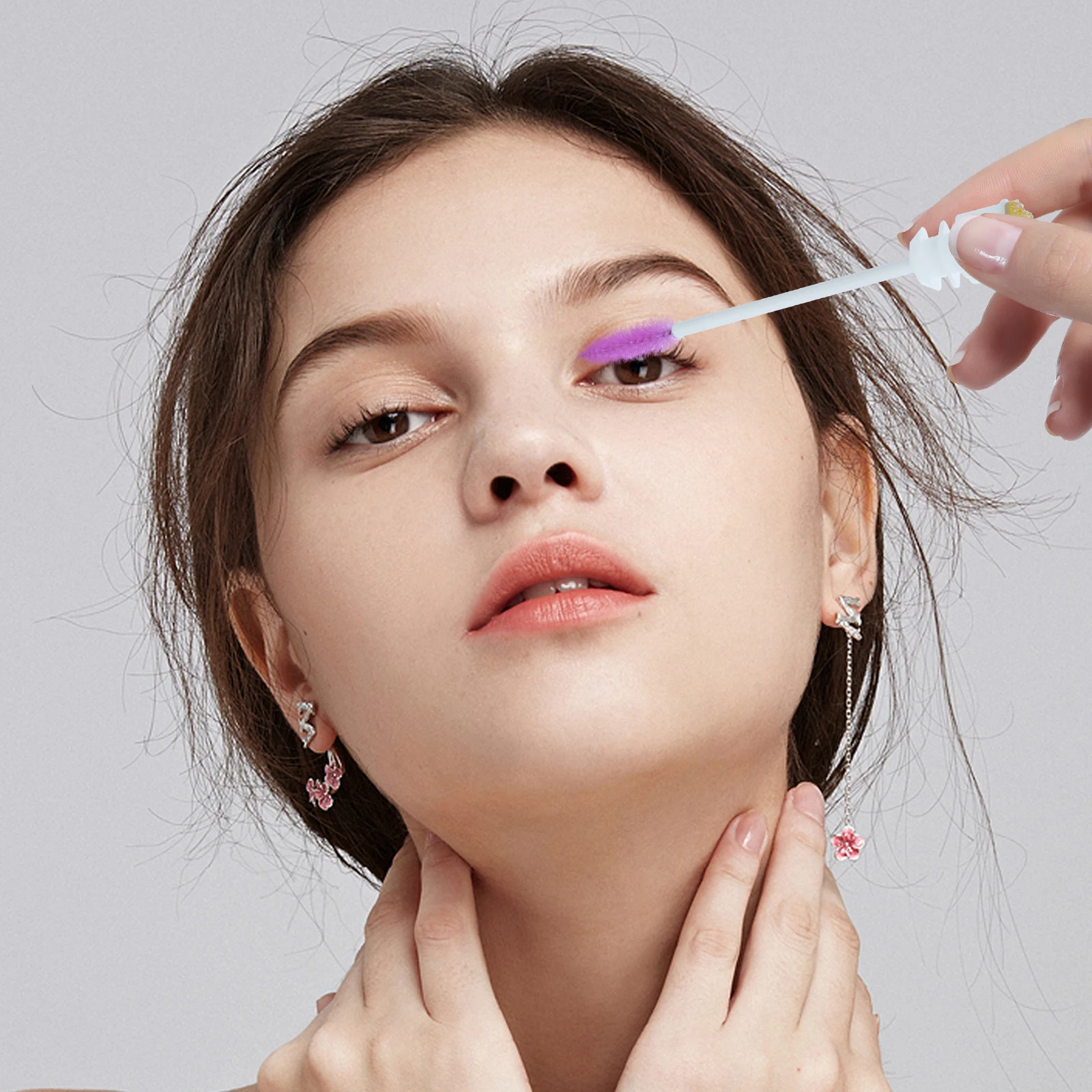 10 pezzi portatile mascara sopracciglio pettine per ciglia pettine per sopracciglia mascara spazzole formato da viaggio materiale ABS