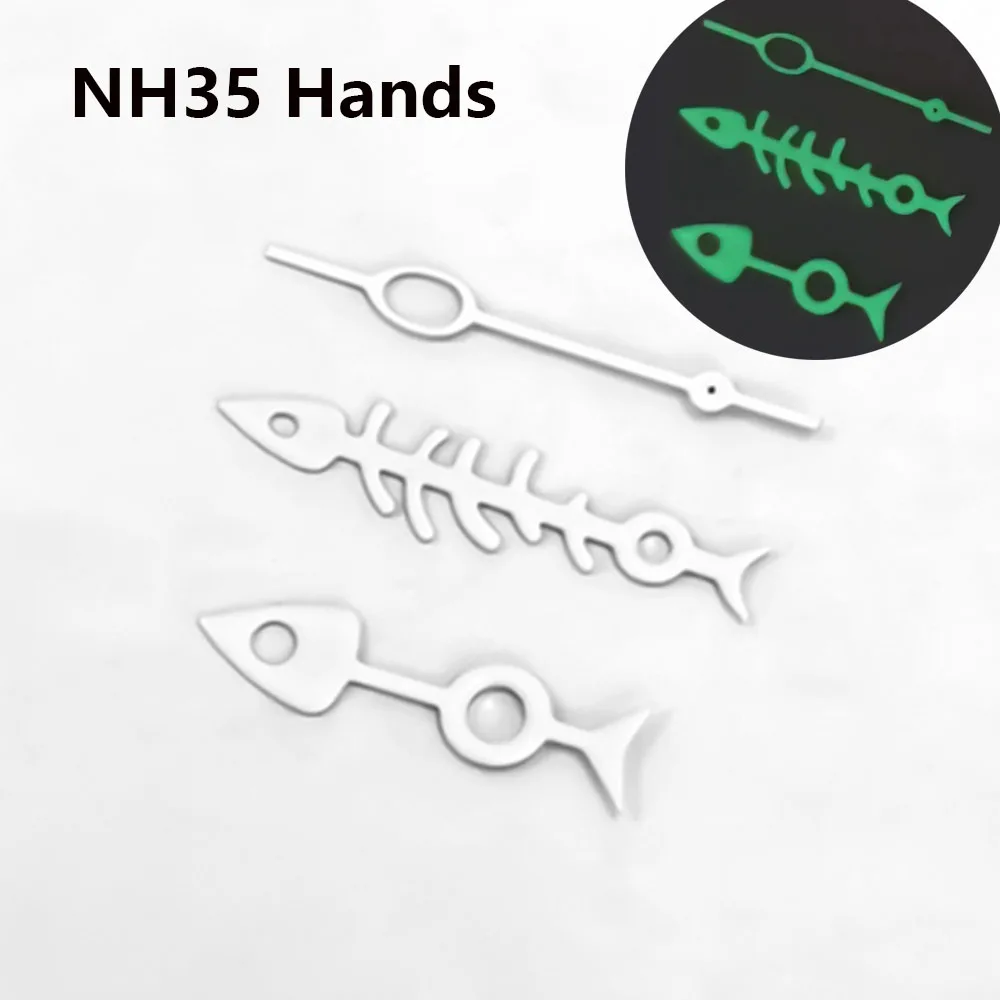 

NH35 Hands Fishbone Green Luminous Watch Hands Watch Accessories For NH35/ NH36/4R/7S Movement Pointers 3Pins Needles Parts