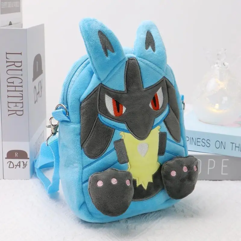 Kawaii Pokemon Lucario Snorlax Rowlet Pikachu Mobile Cartoon Anime Doll Plush Crossbody Mobile Phone Bag Wallet Children's Gift
