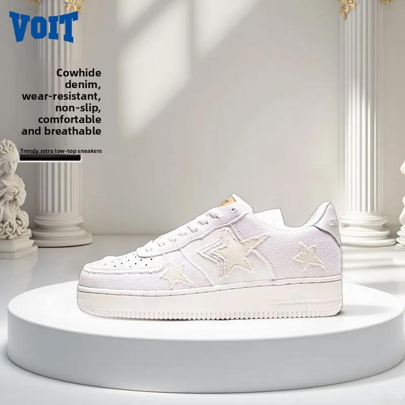 

Voit X Inkey Thi Bot Star Embroidery ex Повседневные кроссовки Кожаная версия Upaded Faionable All-Match Flat oes