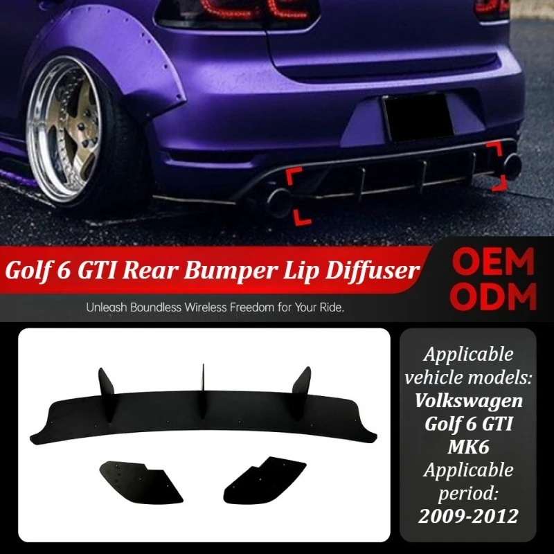 

For Volkswagen Golf 6 GTI MK6 2009-2012 Rear Bumper Lip Diffuser Body Kit Exterior Styling Upgrading Modification Accessories