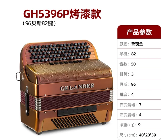 Bayan Accordion Instrument Adult Beginner Professional Playing 96BS Bass Bayan Instrument