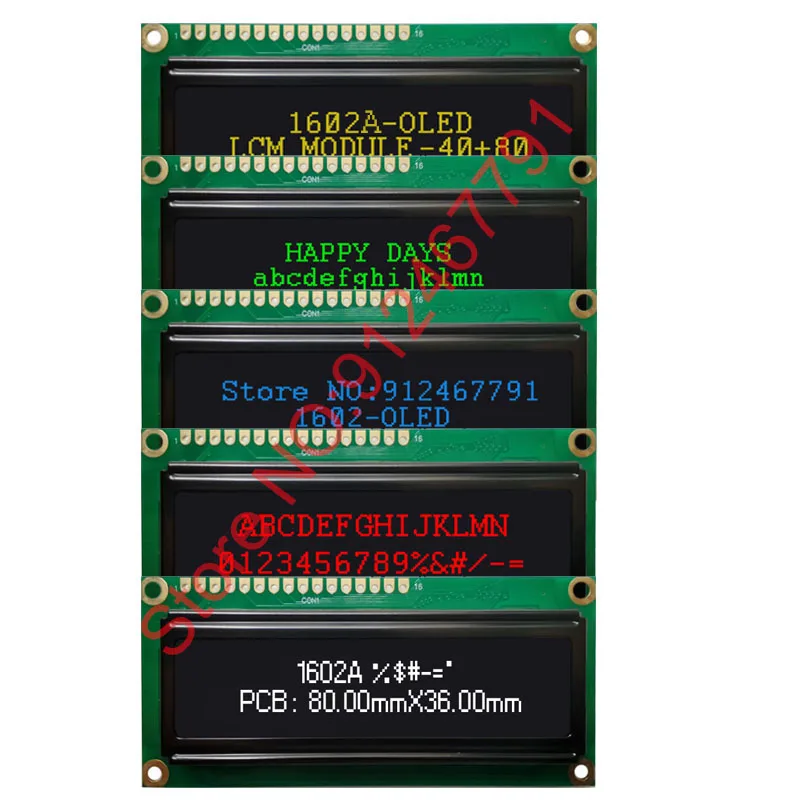 OLED Display 1602 162 Character Parallel LCD Module LCM Screen Build-in WS0010 Serial SPI West European Scandinavian European