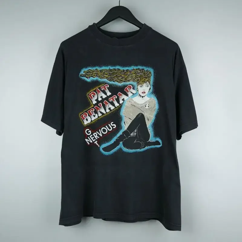 Pat Benatar Shirt Get Nervous Black Men All Size T Funny