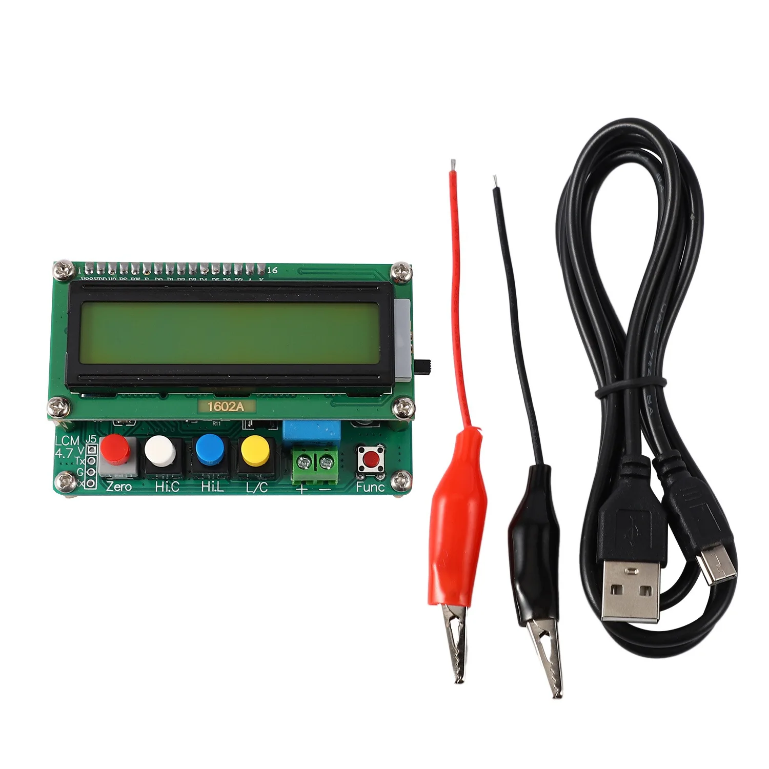 LC100-A Inductor Capacitor Digital L/C Meter with LCD Display Measuring 1Pf-100Mf/1Uh-100H USB or DC 5V Power Supported Device