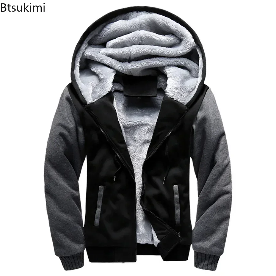 2025 Men's Warm Jacket Thicken Autumn Winter Jackets for Men Fleece Long Sleeve Coat Man Casual Hoodies Streetwear Men's Coats