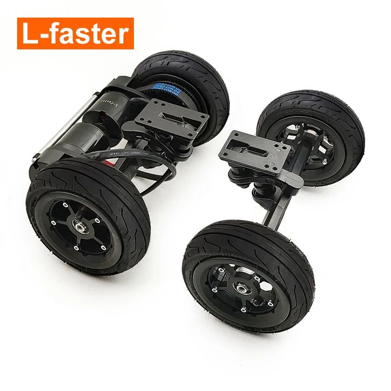 6 Inch Hollow Out Aluminium Alloy Hub Wheel Electric Skateboard Belt Drive truck conversion kit with 36V dual motor