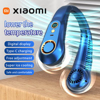 Xiaomi 3000mAh Hanging Neck Fan Portable Bladeless Mini USB Rechargeable Mute LED Digital Display Electric Fan Summer Air Cooler