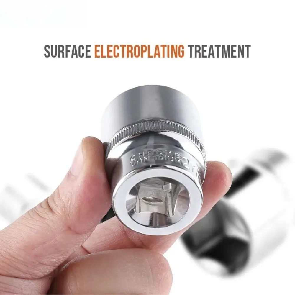 1/2 polegada adaptador de soquete profundo hex manga curta chave cabeças cromo vanádio aço catraca porca remoção ferramenta manual 8-32mm