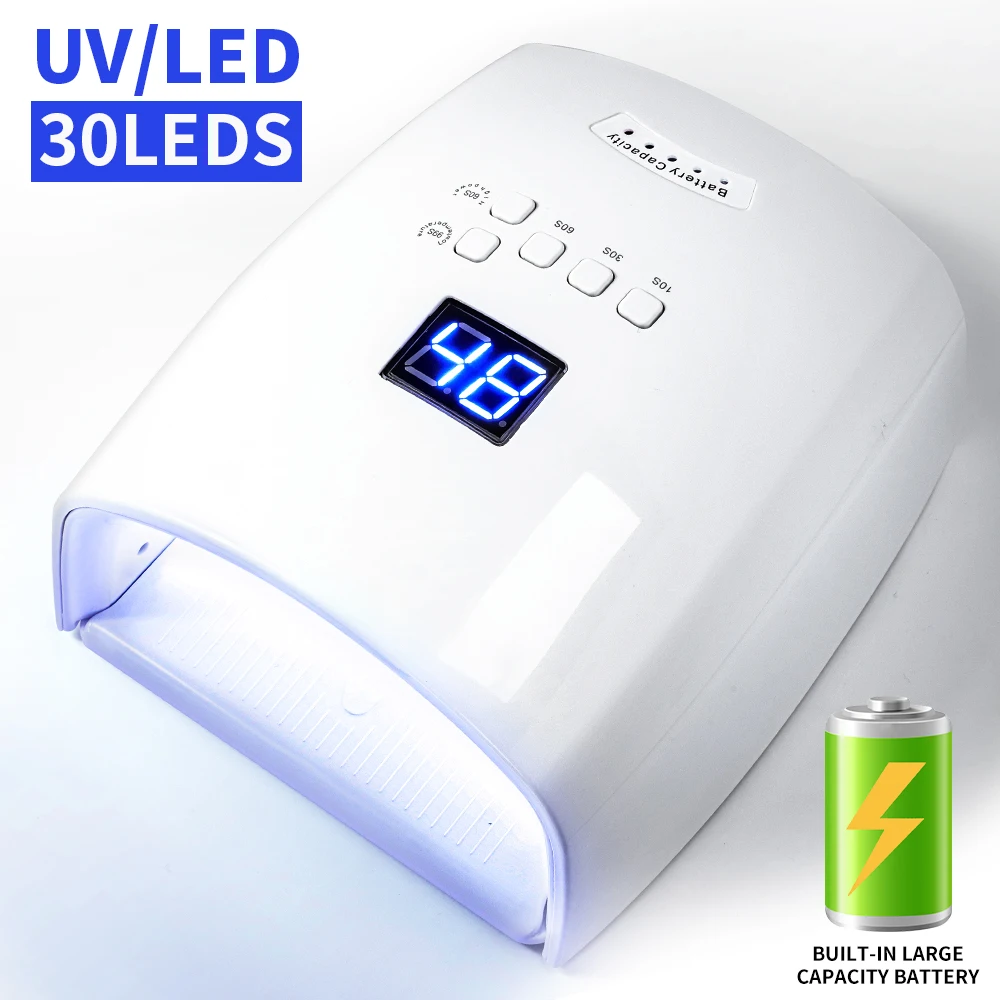 30LEDS Professional Gel Polish Drying Lamp Nail Polish Dryer with Timer Setting and Display for Home Nail Salon Tools