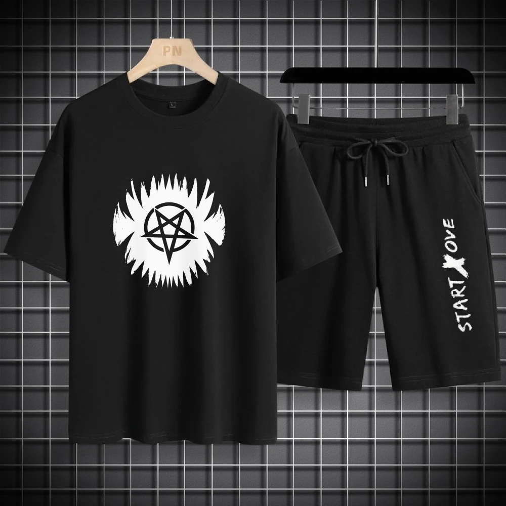 

2025 men's sports suitsTrapstar Men Thin Two Piece Set Sport Casual Wear Stylish Lightweight Outfit Comfortable Sports T-shirts