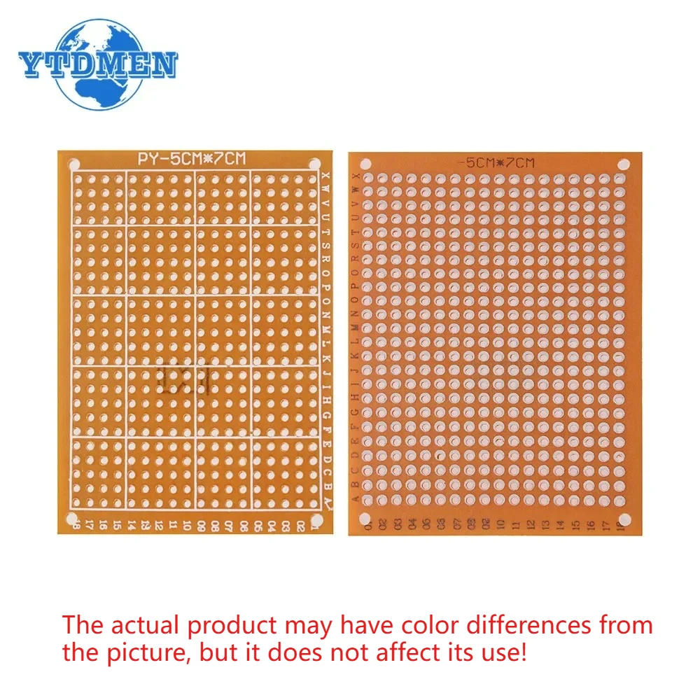 1–20 Stück 5 x 7 cm PCB-Universalplatine, einseitig, Protoboard, 5 x 7 cm, PCB-Boards, Prototyp, perforiertes Rasterplatinen-Set für DIY-Löten