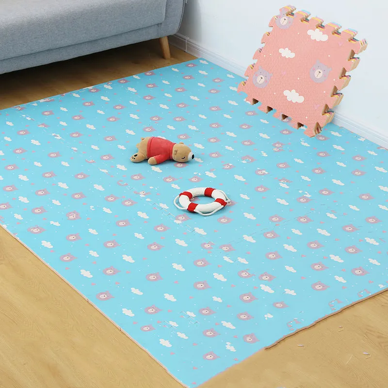 Alfombra de actividades para bebés, estera de rompecabezas de 16 piezas, 30x30cm, tapete de juego de oso, Tatame, alfombra de sala de juegos, alfombrilla para gatear, alfombrilla para pies